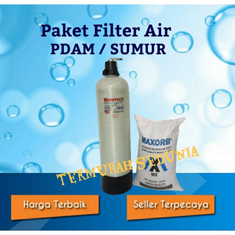 Jual Paket Filter Air Tabung Frp Air Pdam Sumur Shopee Indonesia