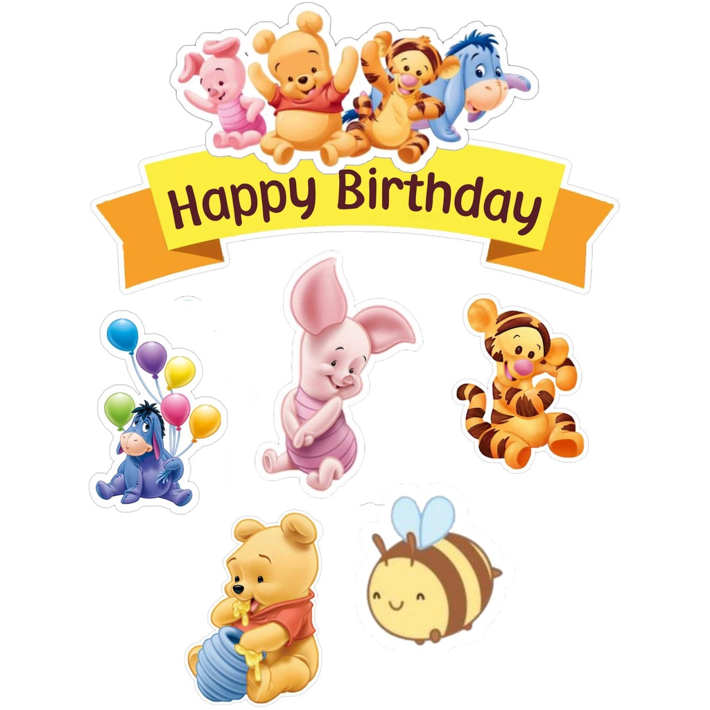 Jual Toper Kue Topper Cake Ulang Tahun Hiasan Kue Winnie The Pooh