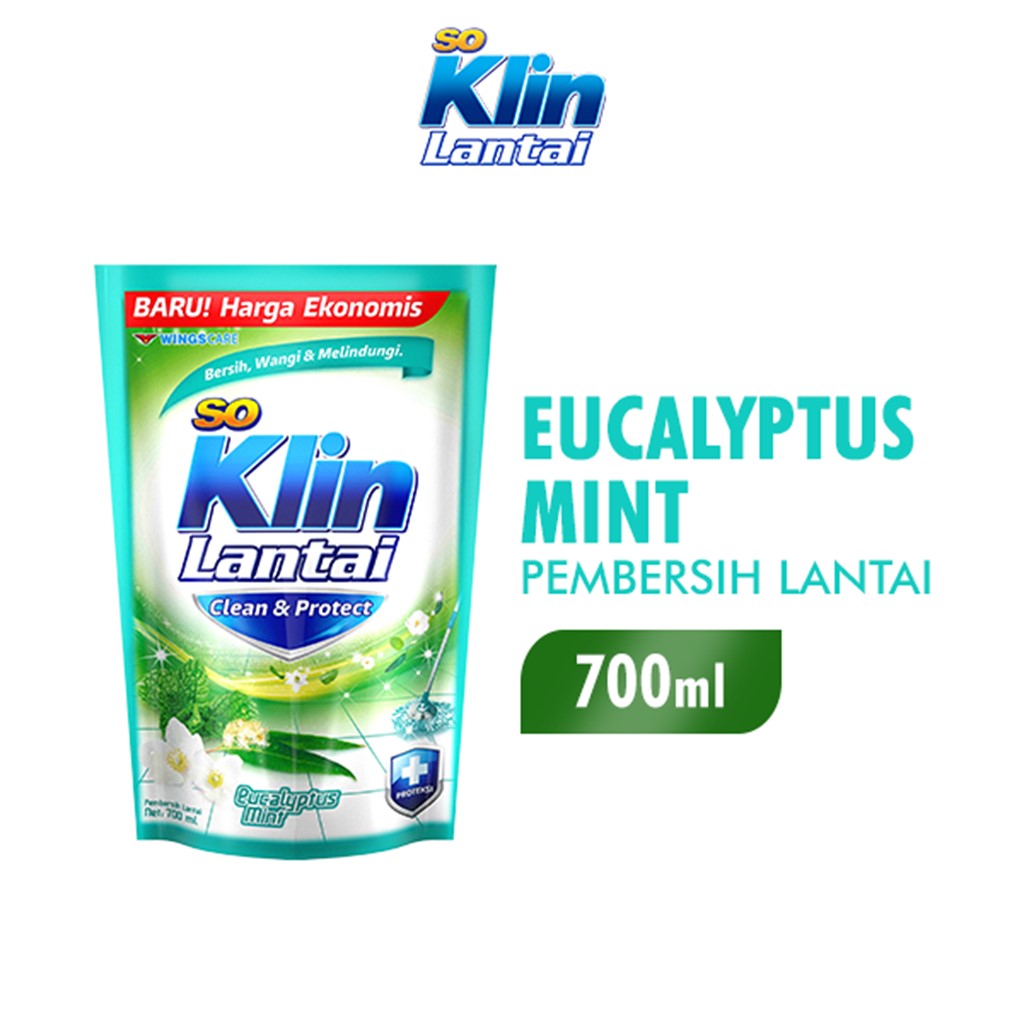 Jual Soklin Pembersih Lantai Clean Protect Eucalyptus Mint Pouch 700