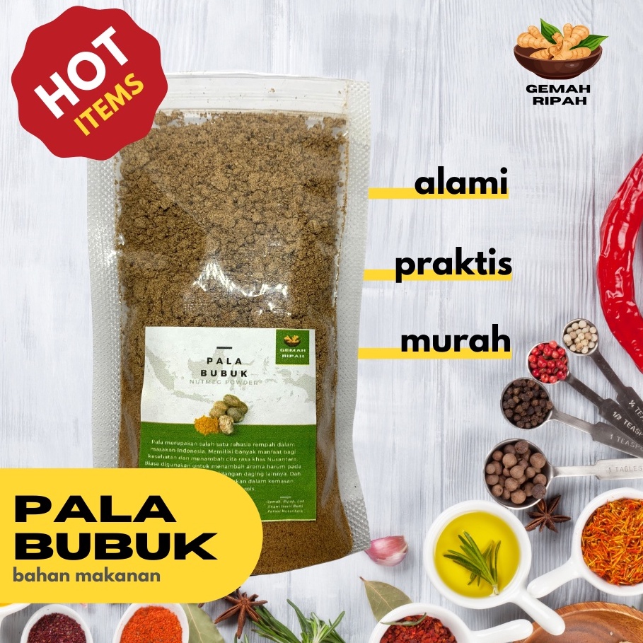 Jual Pala Bubuk Bumbu Rempah Dapur Premium Bubuk Murni Instan Bumbu