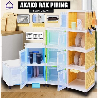 Jual Akako Rak Piring 1 2 3 Dan 4 Susun Plastik Pintu Transparan Mini