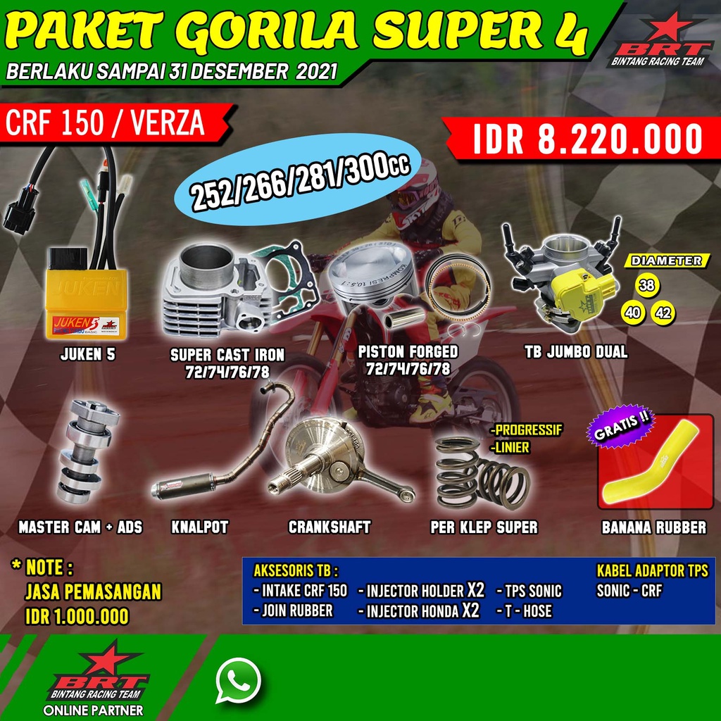 Jual Brt Paket Gorila Super Crf Verza Shopee Indonesia