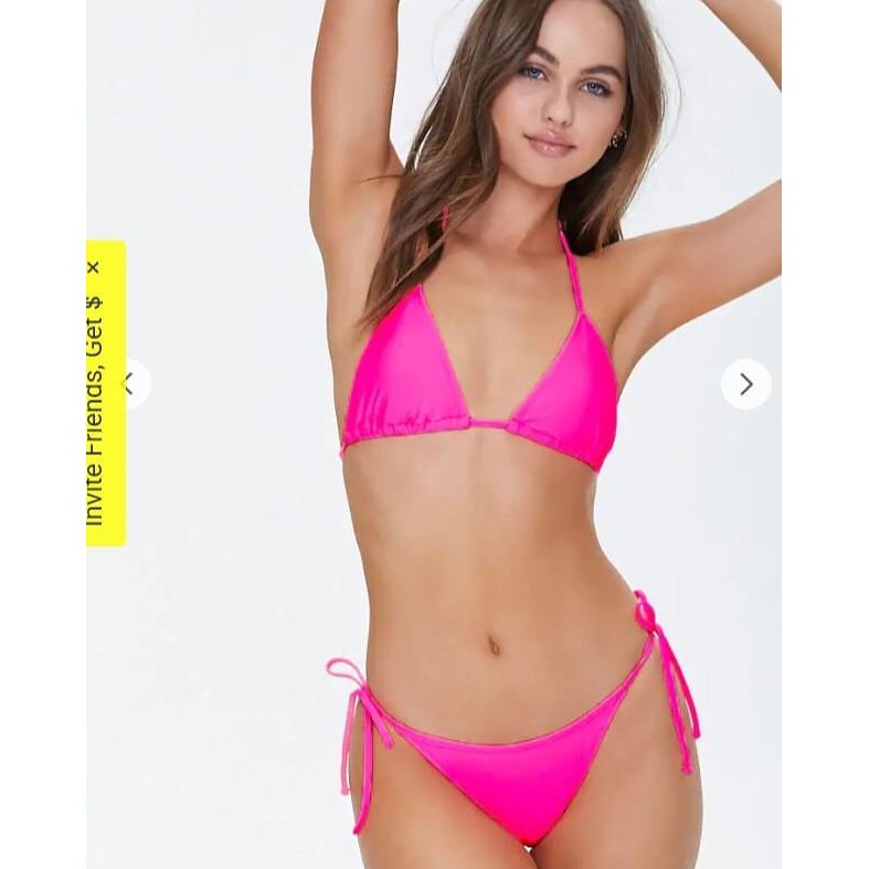 Jual Forever21 Bikini Triangle Pink Neon Shopee Indonesia