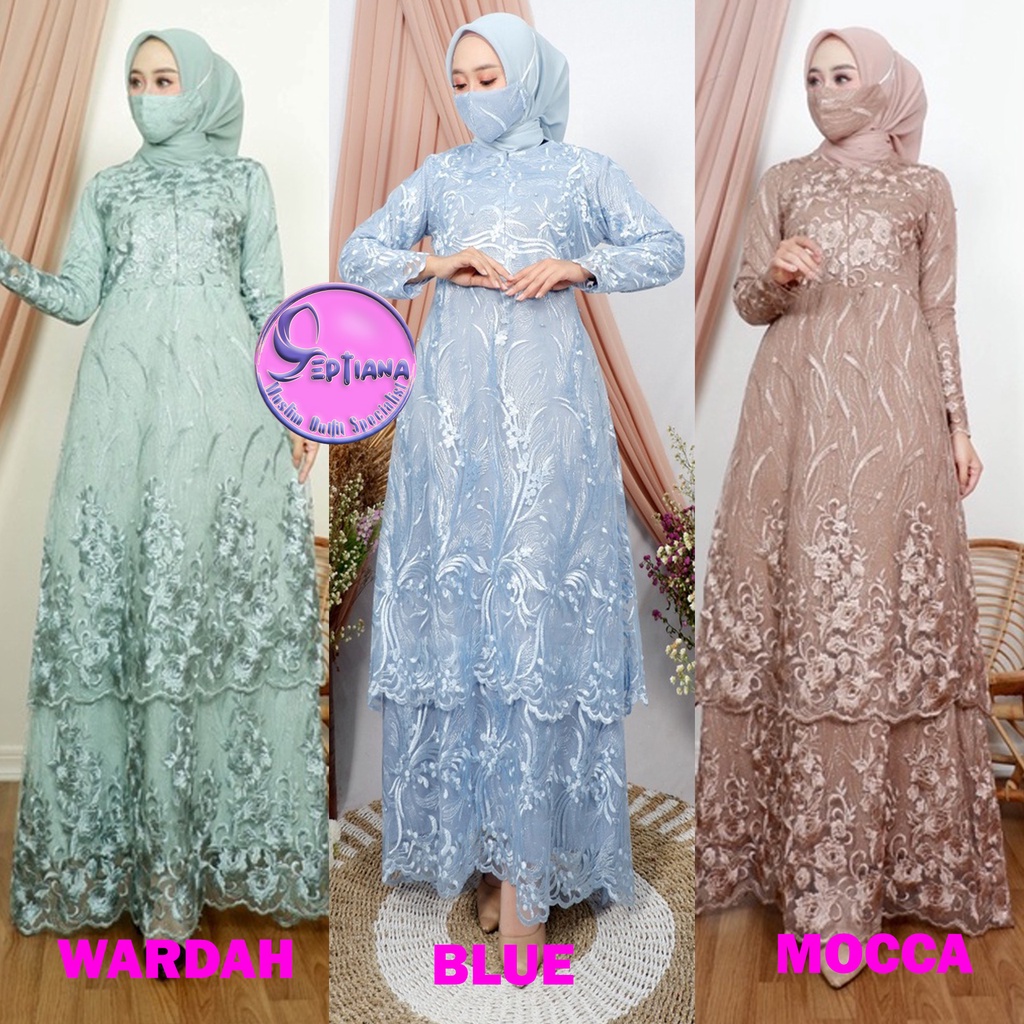 Jual Baju Gamis Brukat Kondangan Dress Brukat Terbaru Tile Tingkat