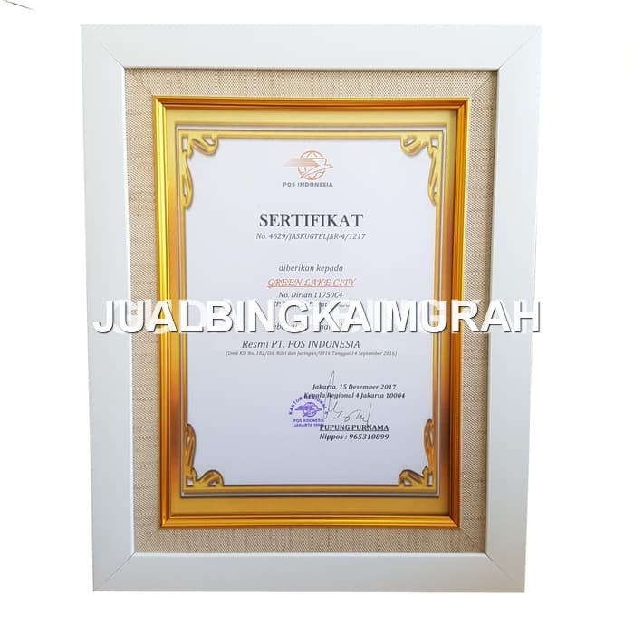 Jual Bingkai A X R Putih Linen Frame Foto Sertifikat