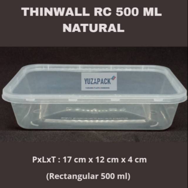 Jual Thinwall Rectangular Ml Natural Food Container Take Away