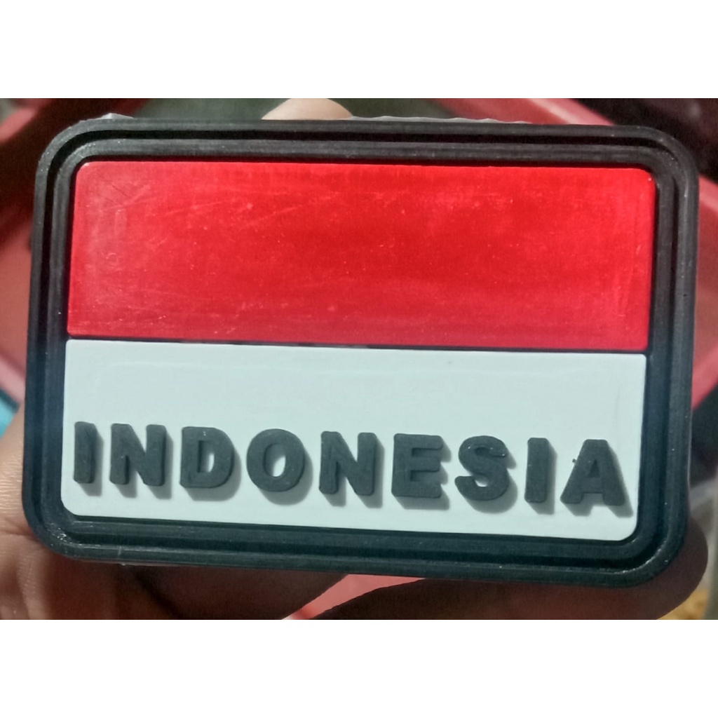 Jual PATCH RUBBER LOGO BENDERA INDONESIA MERAH PUTIH TEMPELAN EMBLEM