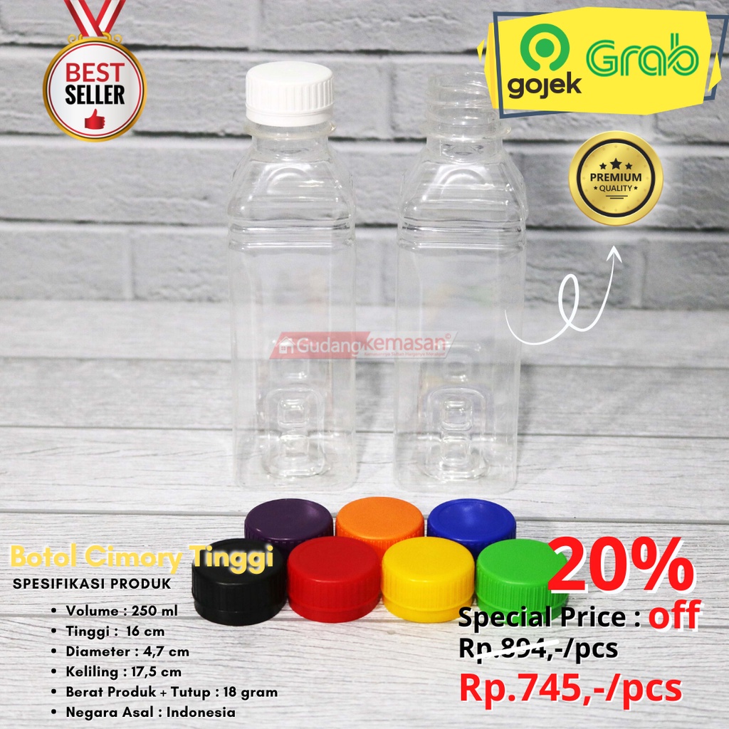 Jual Botol Plastik Cimory Cimori Tinggi Ml Tutup Ln Warna Warni