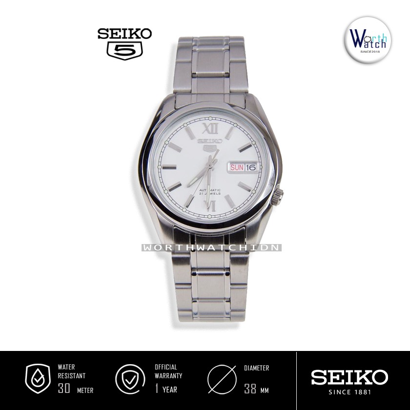 Jual Jam Tangan Pria Otomatis Seiko 5 Automatic Men White Dial