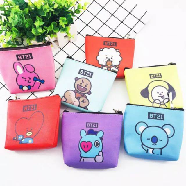 Jual BT21 Small Pouch Coin Bag Handy Wallet BTS RJ SHOOKY MANG KOTA