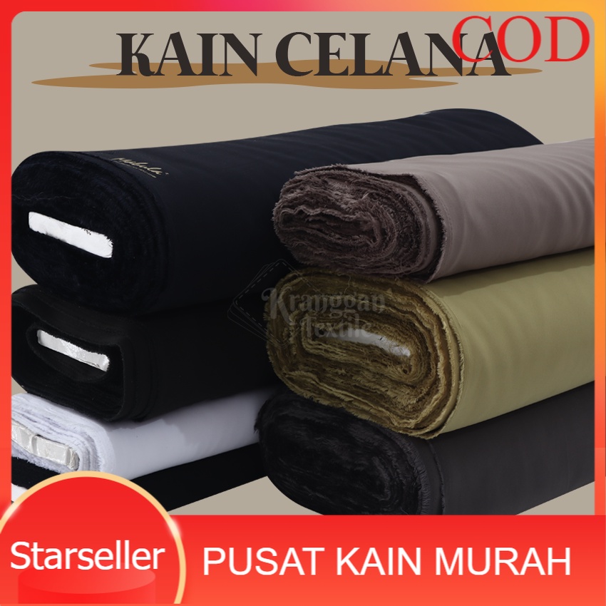 Jual Bahan Kain Pemda Khaki Celana Kain Pramuka Meteran Semi Wool High