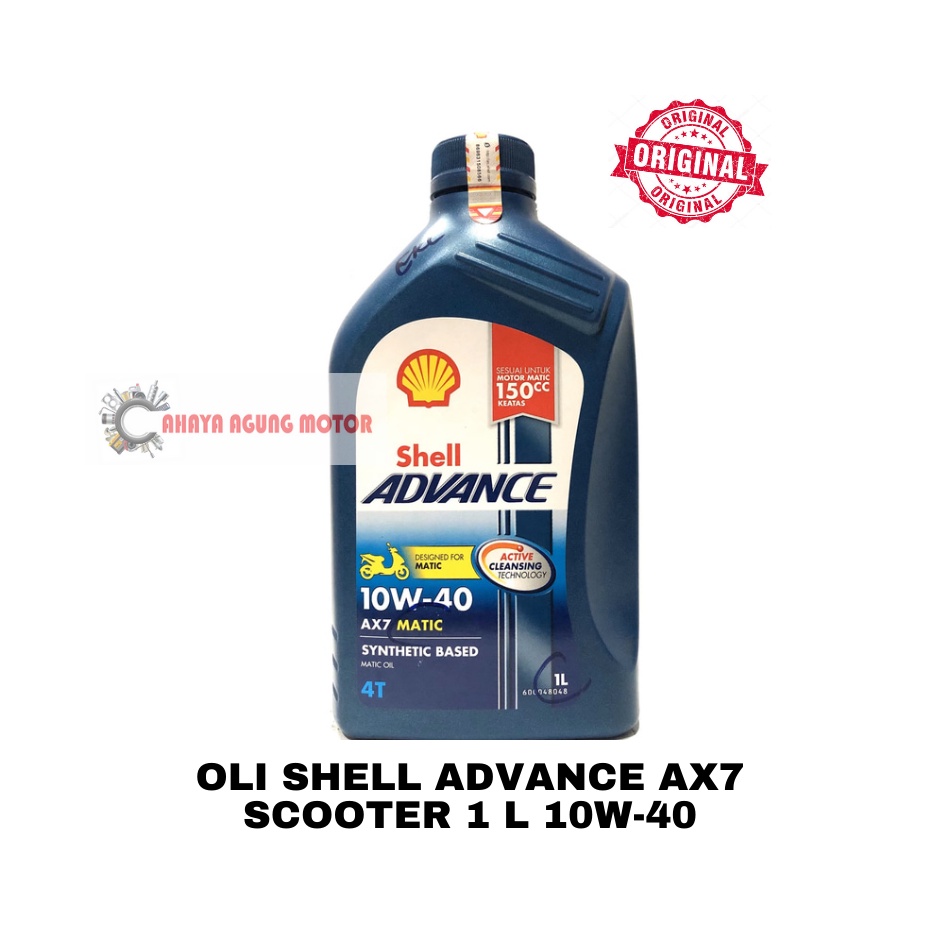 Jual OLI MOTOR MATIC SHELL ADVANCE AX7 SCOOTER 10W 40 1L ORIGINAL 100