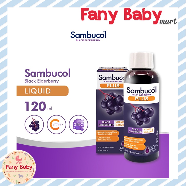 Jual SAMBUCOL PLUS BLACK ELDERBERRY VITAMIN C DAN ZINC LIQUID 120ML