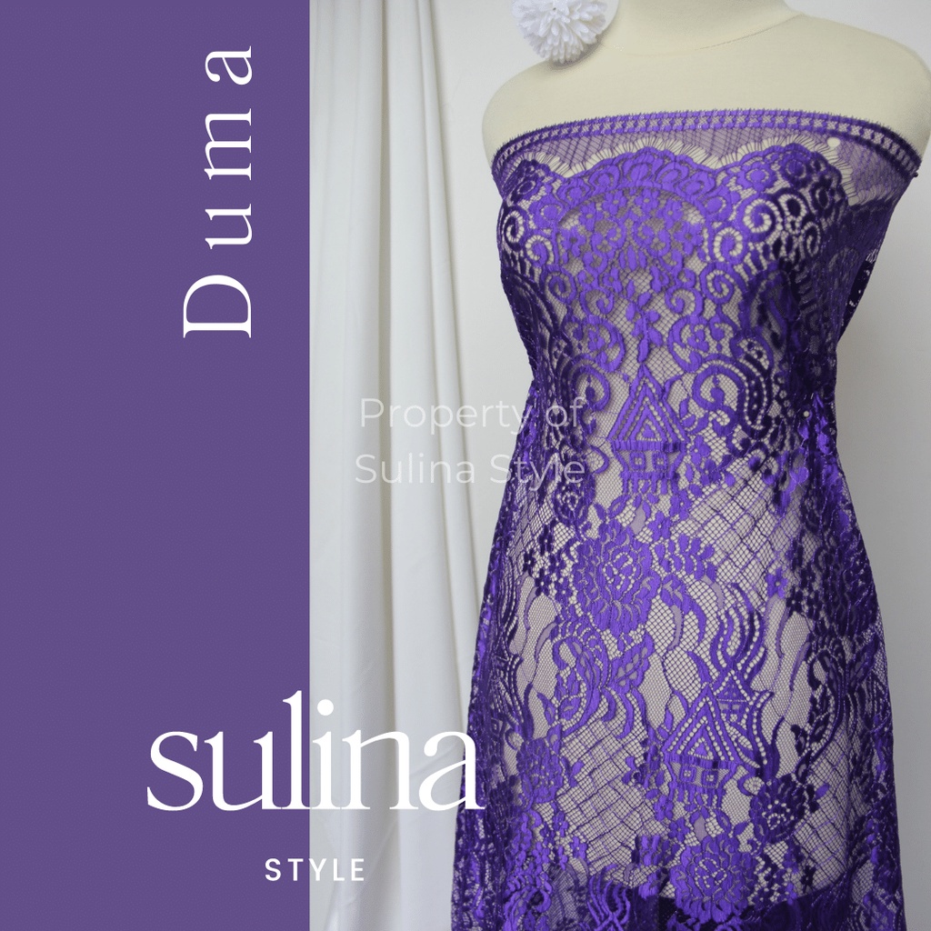 Jual Sulina Style Kain Kebaya Semi France Glossy Metallic Lace Duma