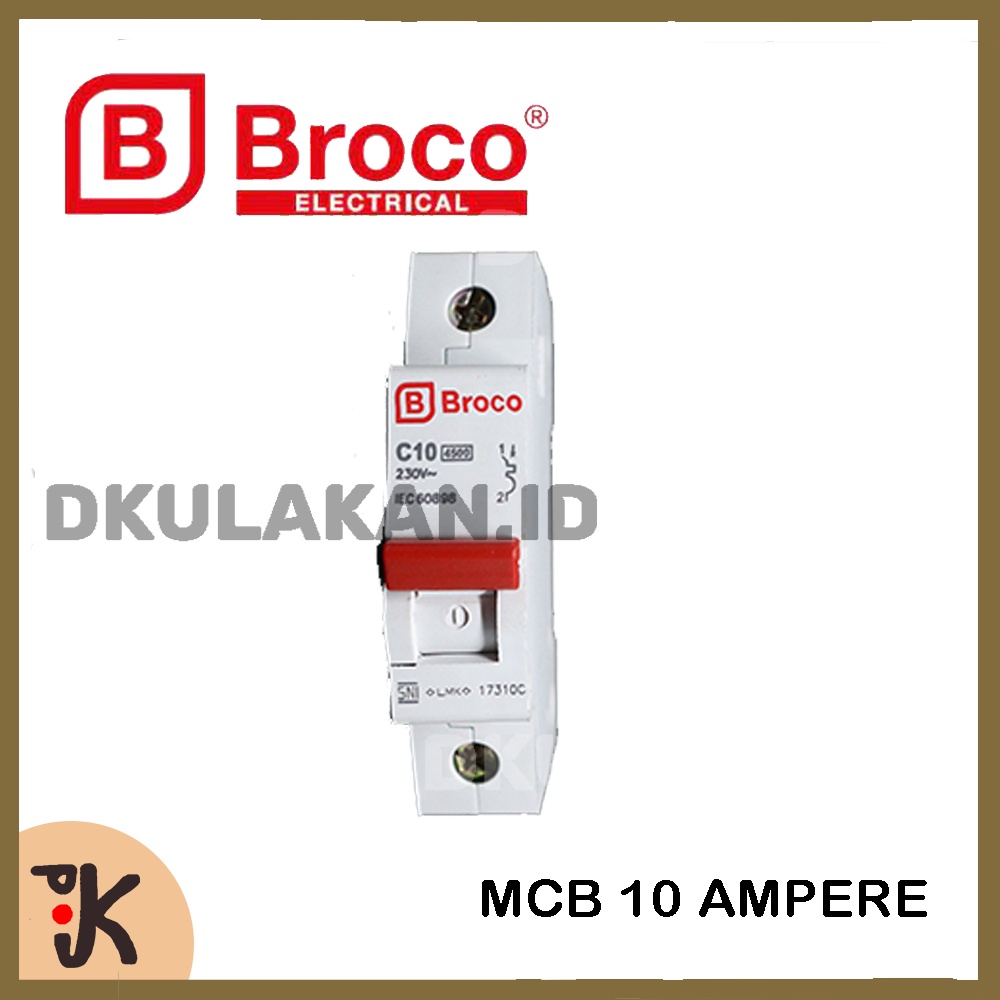 Jual BROCO MCB 1 PHASE 10A 17310C MINIATURE CIRCUIT BREAKER 1P C10