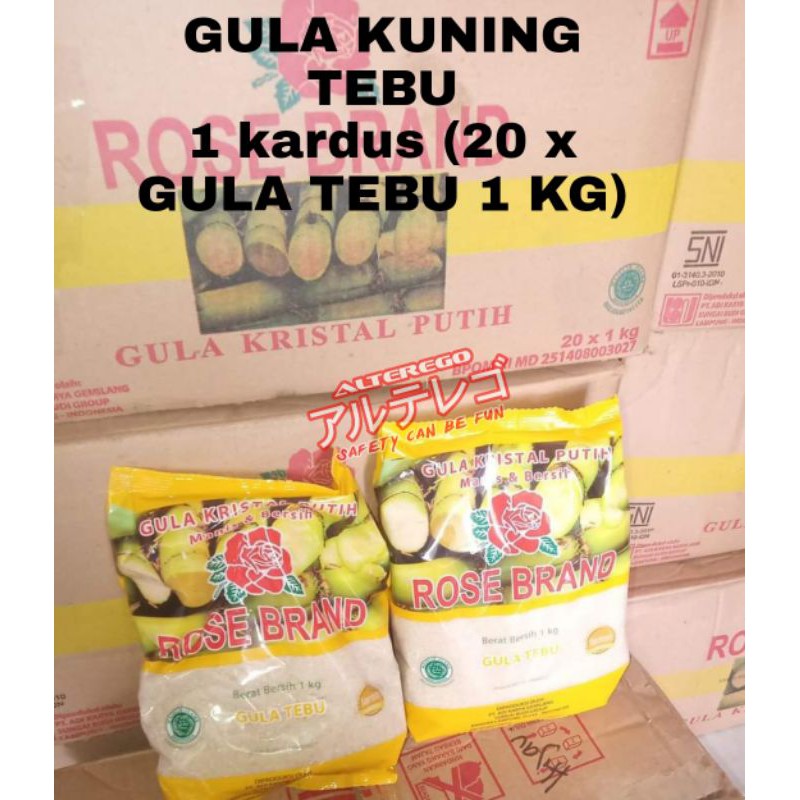 Jual GULA KUNING TEBU Rosebrand Rose Brand 1 Kardus 20 X GULA TEBU 1