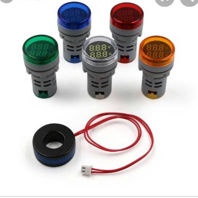 Jual PILOT LAMP LED Kombinasi VOLTMETER AMPER METER LENGKAP CT