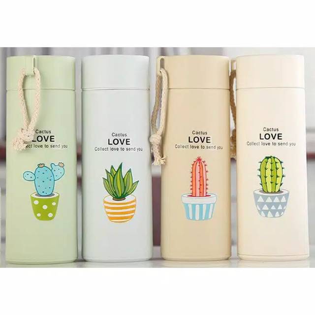 Jual Botol Minum Kaca Unik Karakter Motif Cactus Botol Minuman Shopee