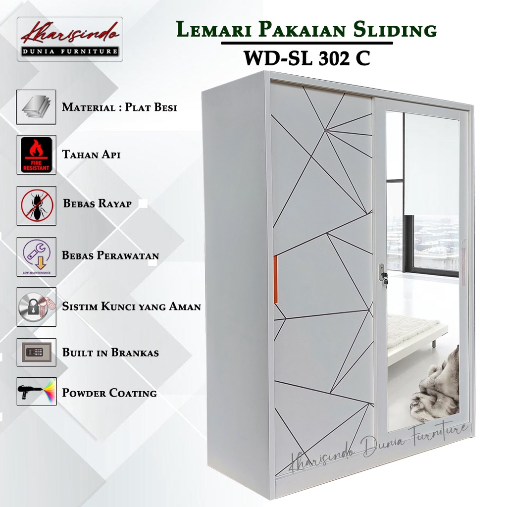 Jual Lemari Pakaian Sliding Lb C Full Besi Lemari Besi Jumbo