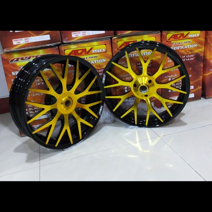 Jual VELG RACING MIO M3 MIO SOUL GT POWER TAPAK LEBAR GOLDBLACK VELEK