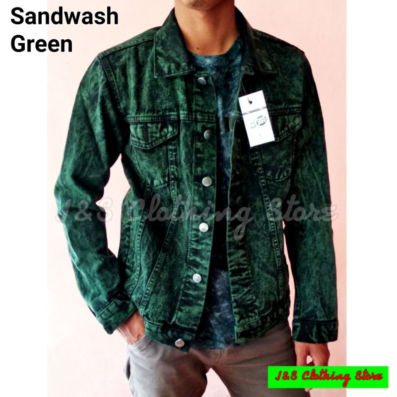 Jual Jaket Denim Jeans Pria Warna Snow Wash Sandwash Washing Shopee