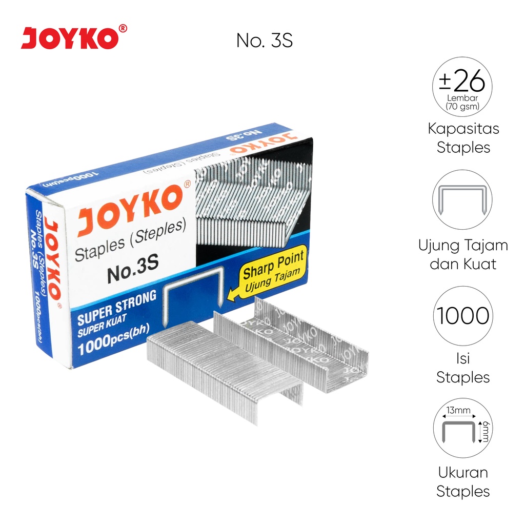 Jual Staples Isi Stapler Refill Stapler Joyko No Box Pcs