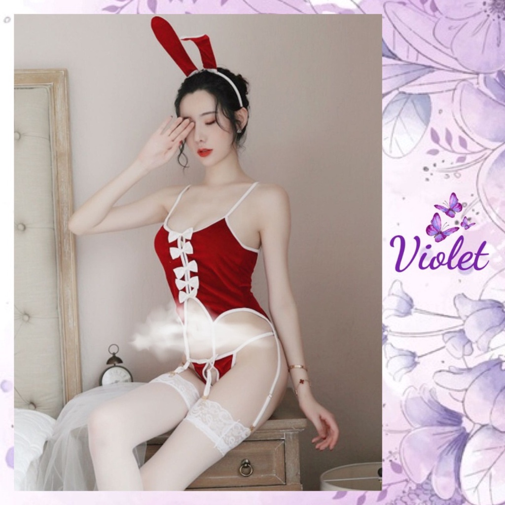 Jual Violet Set Lingerie Sexy Cosplay Kostum Sexy Bunny Rabbit Erotis