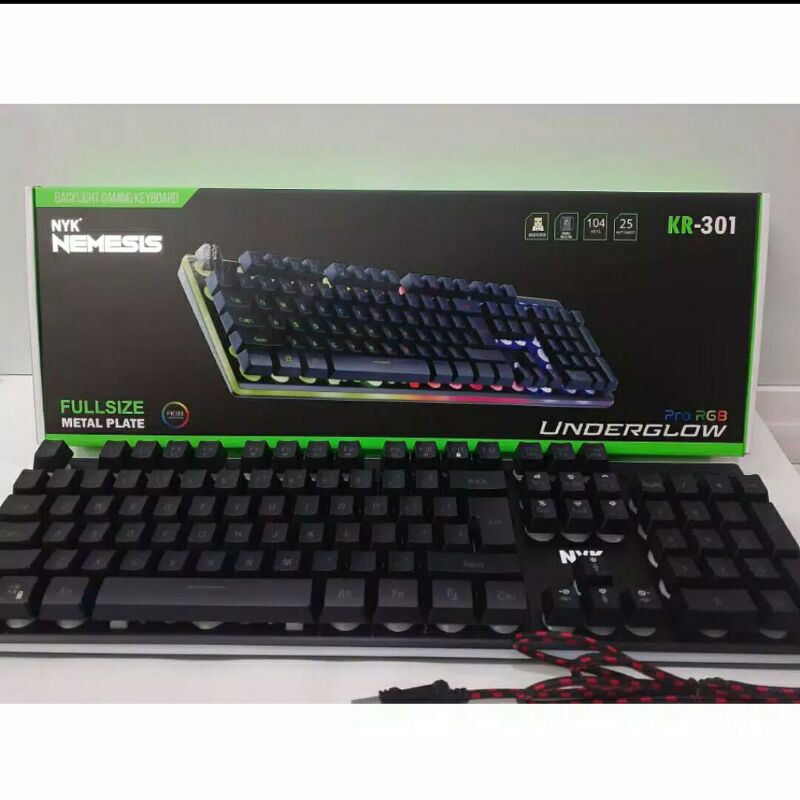 Jual Keyboard Gaming NYK Nemesis KR 301 KR301 Underglow Shopee