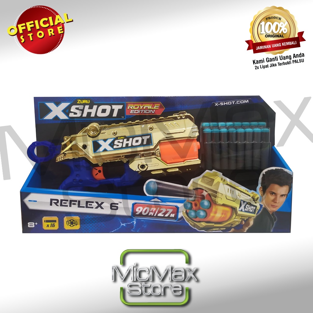 Jual Emco Zuru Xshot X Shot Royale Edition Reflex 6 Golden Foam Dart