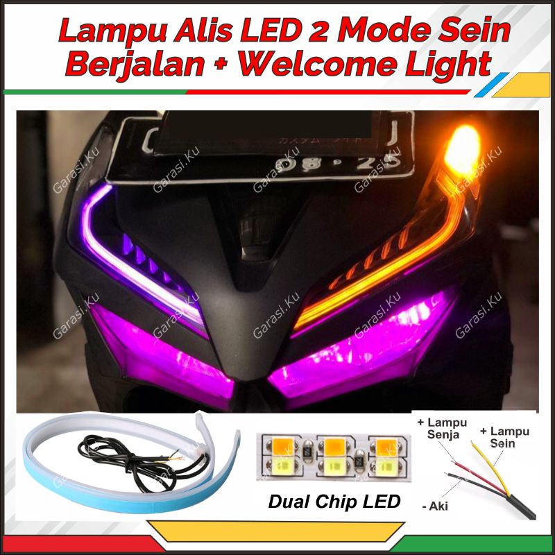 Jual LAMPU ALIS RUNNING SEIN SEN RETING MENGALIR 2 MODE JET BUSS 30 CM