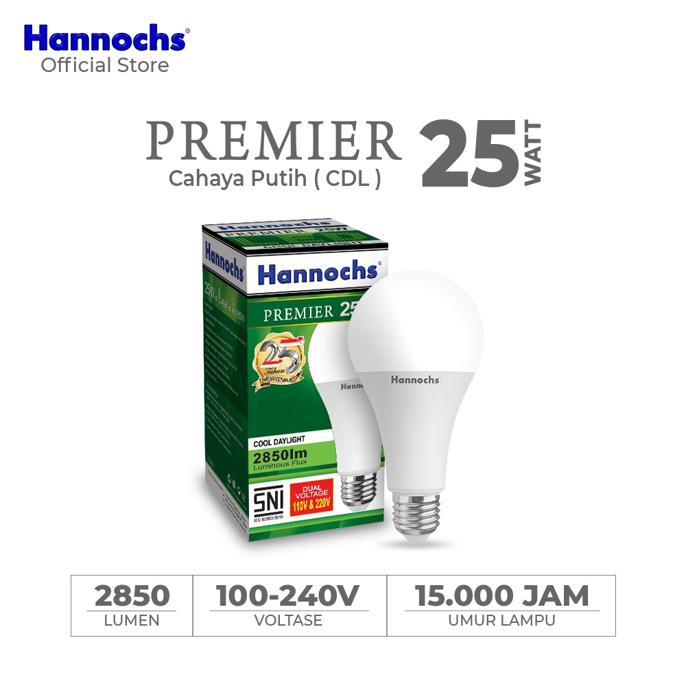 Jual Hannochs Lampu Bohlam LED Premier 25 Watt Cahaya Putih Shopee