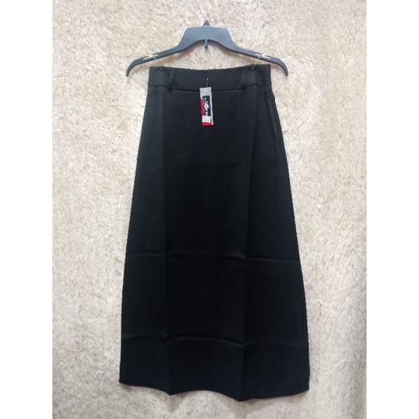 Jual Rok Kerja Kantor Formal Bahan Kain Span Model A Line Panjang HITAM