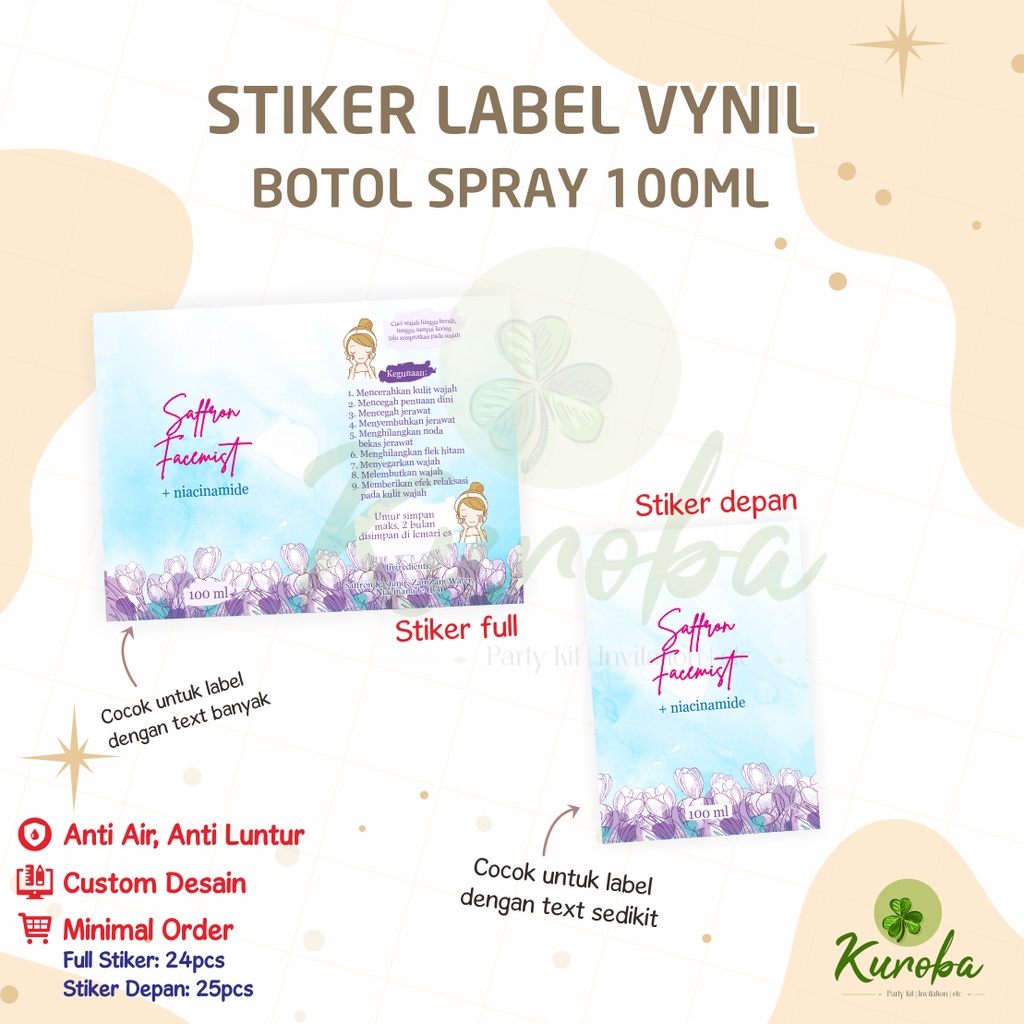 Jual Stiker Label Kemasan Botol Spray Ml Shopee Indonesia