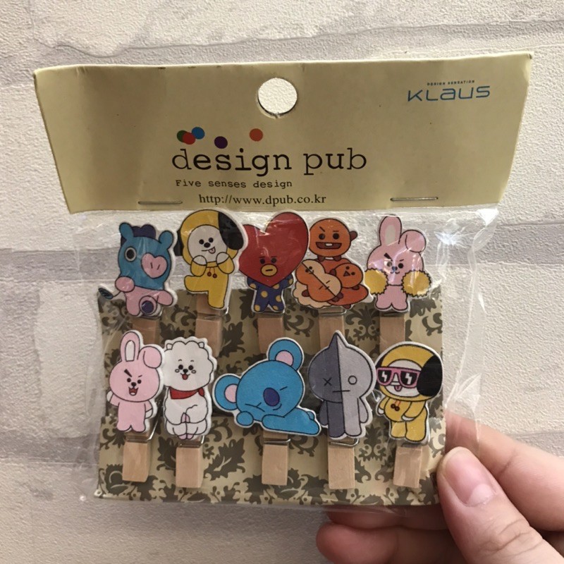 Jual Wooden Clip BT21 Jepitan Foto Klip Kayu Penjepit Foto BTS