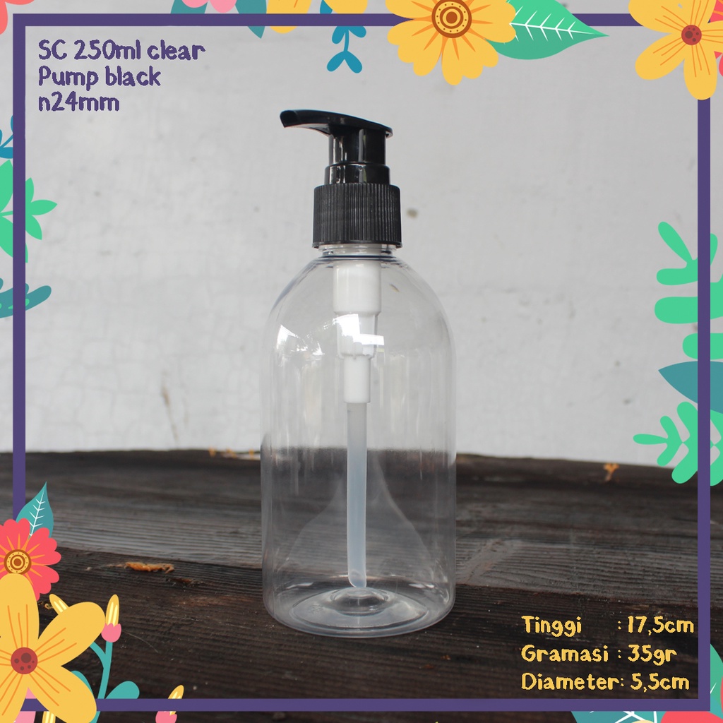 Jual Botol Plastik Clear Sc Ml Oval Tutup Pump Lotion Hitam N