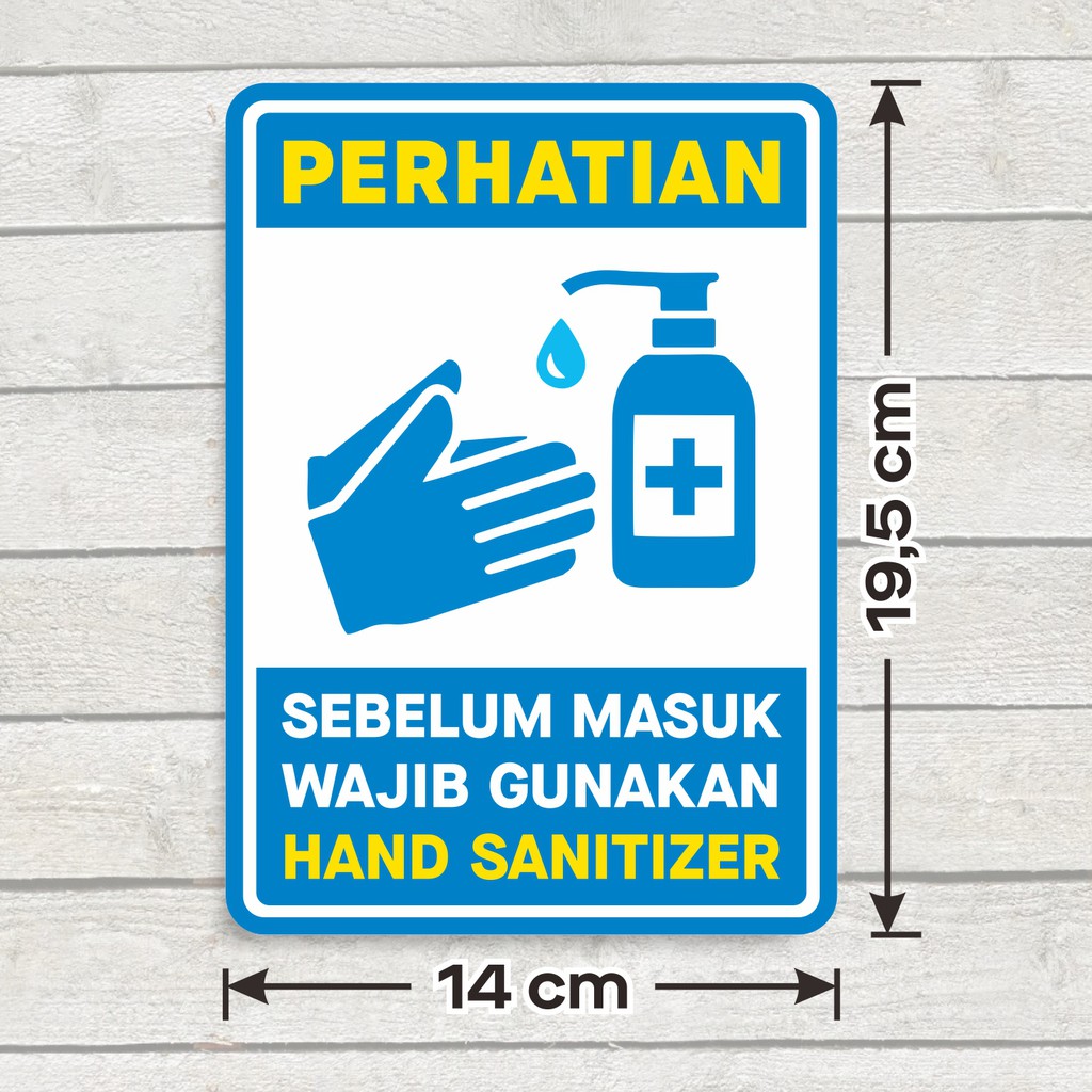 Jual Sticker Sign Vinyl Stiker Wajib Gunakan Hand Sanitizer X