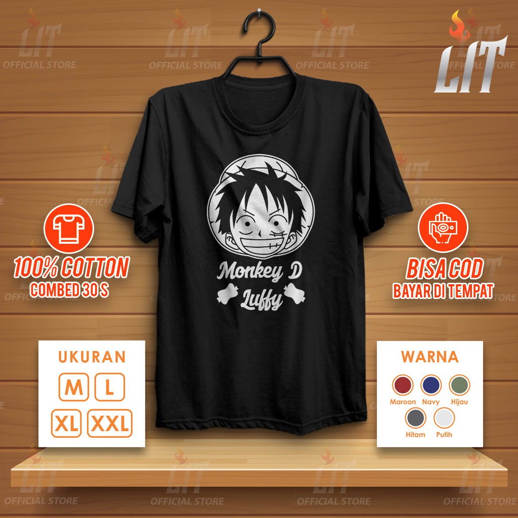 Jual Kaos Anime Luffy One Piece Premium Monkey D Luffy Baju Anime Keren