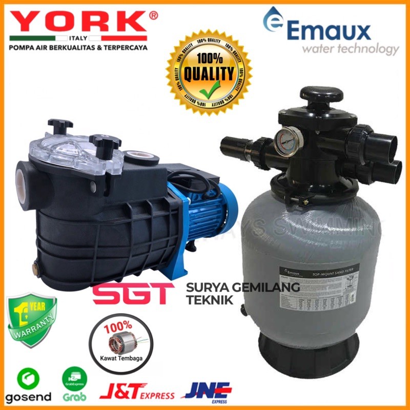 Jual Mesin Pompa Kolam Renang 1 2 HP York Italy Sand Filter Emaux