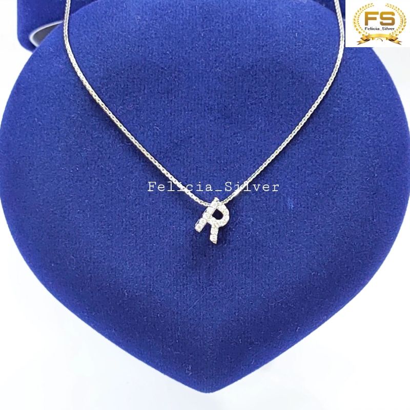 Jual Kalung Perak Asli Silver Wanita Lapis Emas Putih Model Liontin