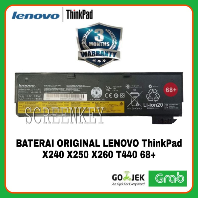 Jual Baterai Laptop Lenovo ThinkPad X240 X240S X250 X260 T440 X240 X250