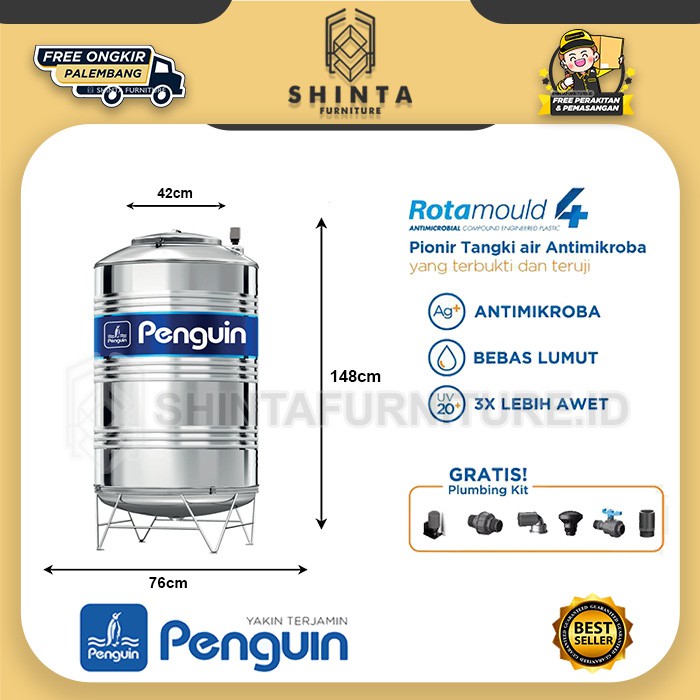 Jual Tangki Air Stainless Penguin Kapasitas Liter Tandon Stainless