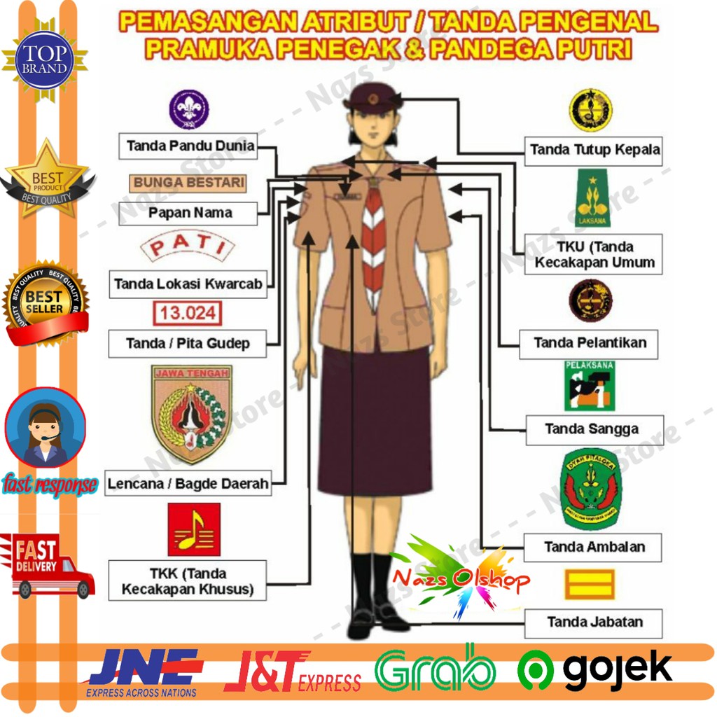 Jual Atribut Tanda Pengenal Pramuka Penegak Dan Pandega Putri Shopee