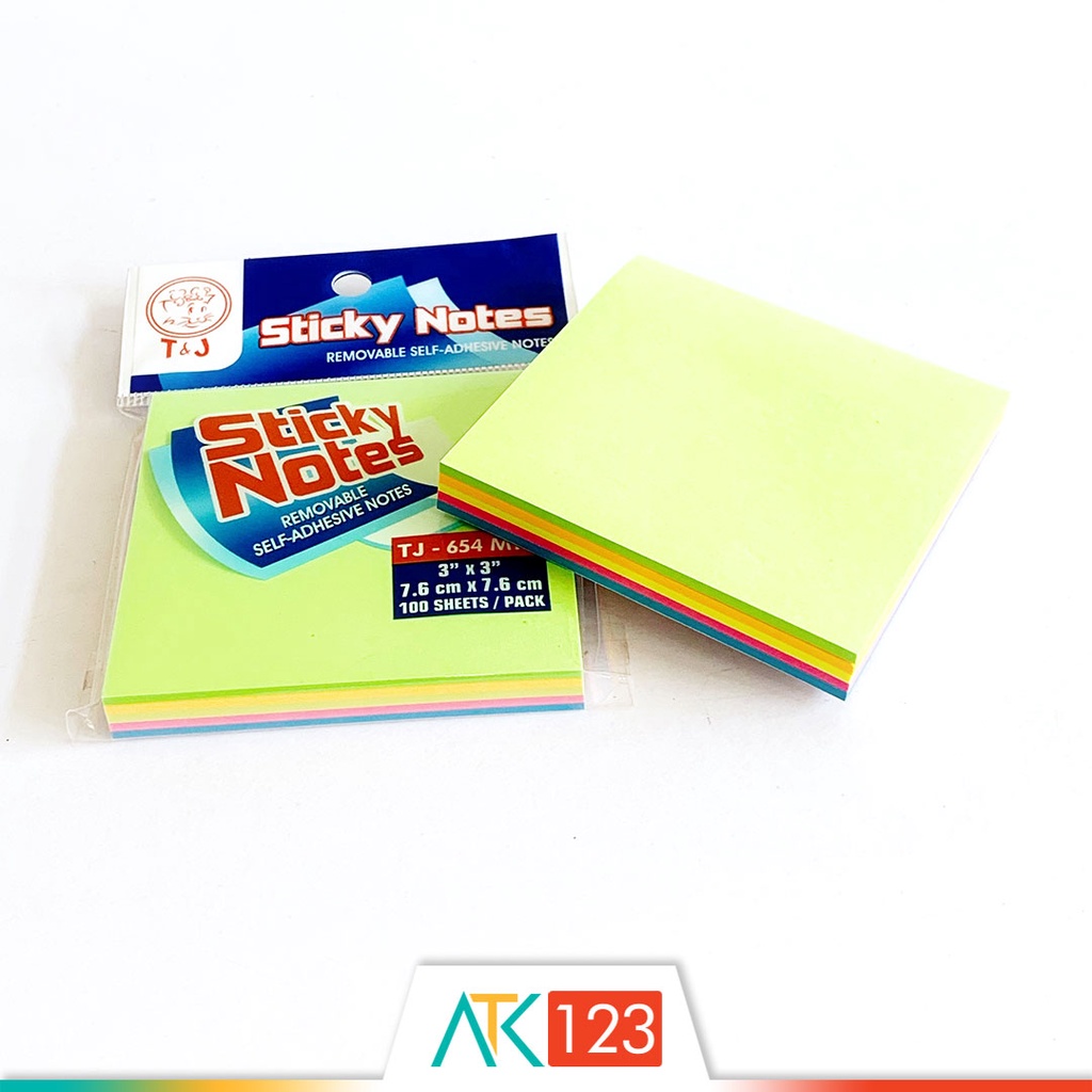 Jual Kertas Memo Tempel Sticky Notes Pad Warna T J Tj Mix Uk