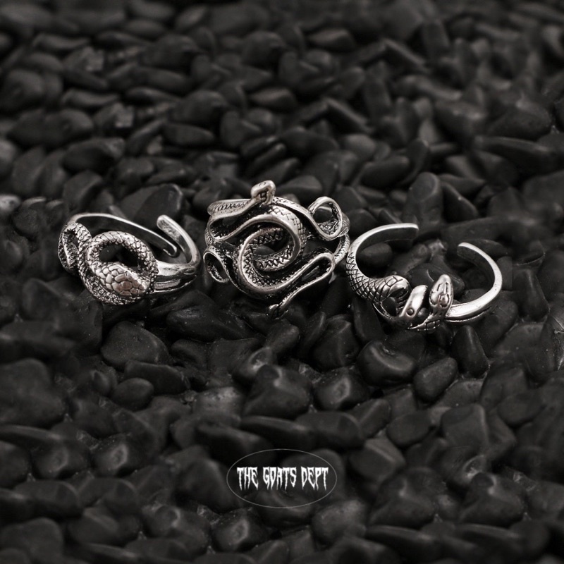 Jual The Goats Dept Black Medusa Ring Set Original Tgd Cincin