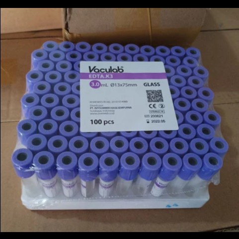 Jual Tabung Darah Vaculab K3 EDTA 3ml Onemed Shopee Indonesia