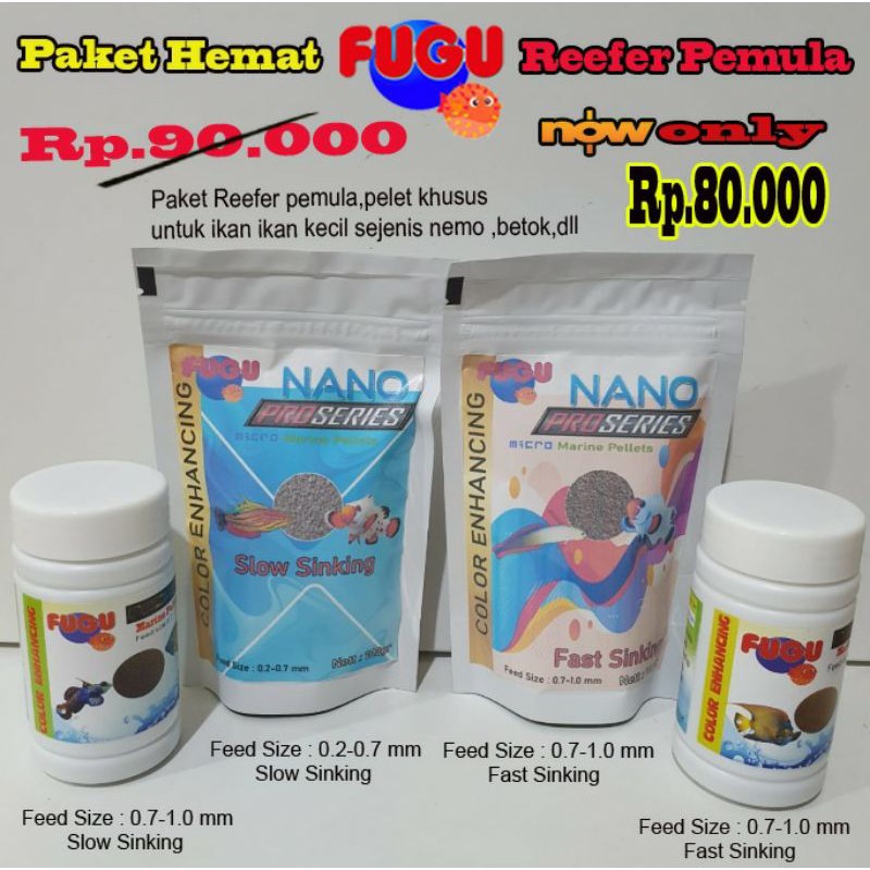 Jual Paket Pelet Ikan Hias Laut Marine FUGU Reefer Pemula Shopee