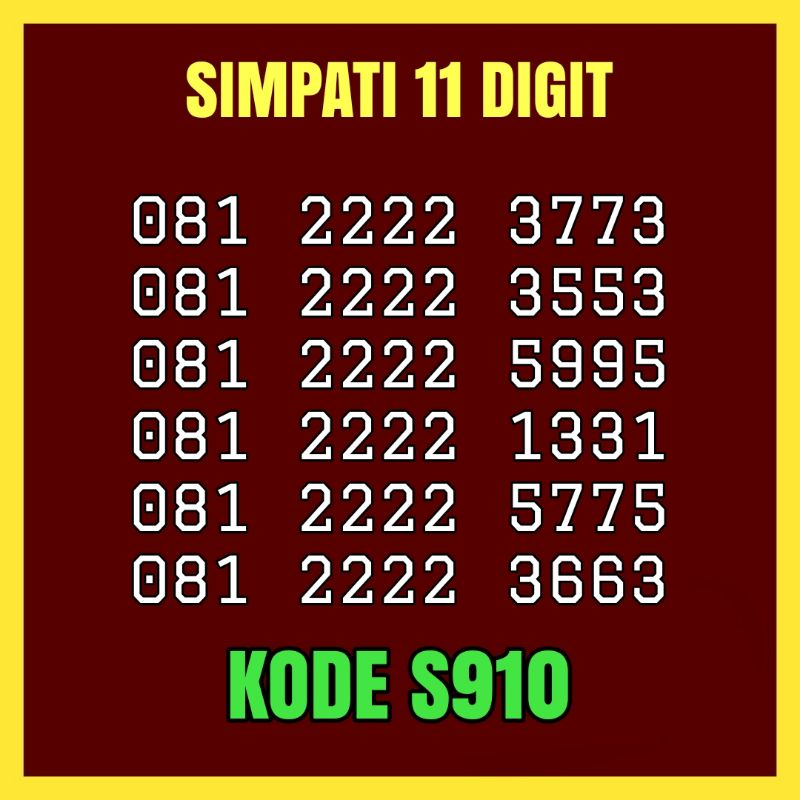 Jual Nomor Cantik Simpati 11 Digit 4G Perdana Simpati Cantik 11 Digit