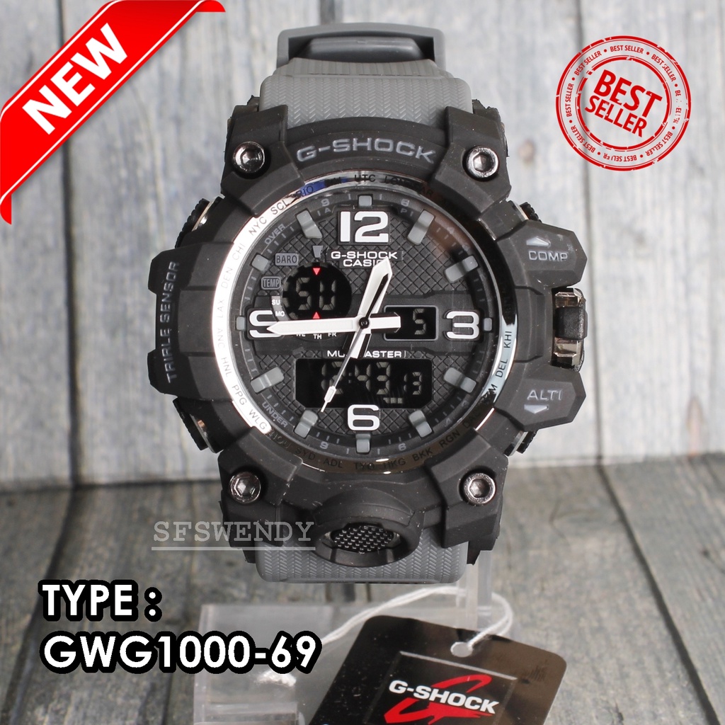 Jual Jam Tangan Pria G Shock GWG 1000 Hijau Merah Biru Hitam Army Mud