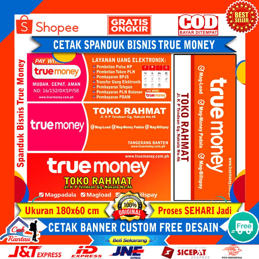 Jual Print Cetak Spanduk Banner Konter Baliho Bisnis Agen TrueMoney