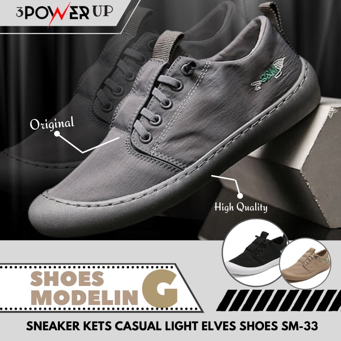 Jual Sepatu Sneakers Pria Import Sneaker Kets Casual Light Elves Shoes